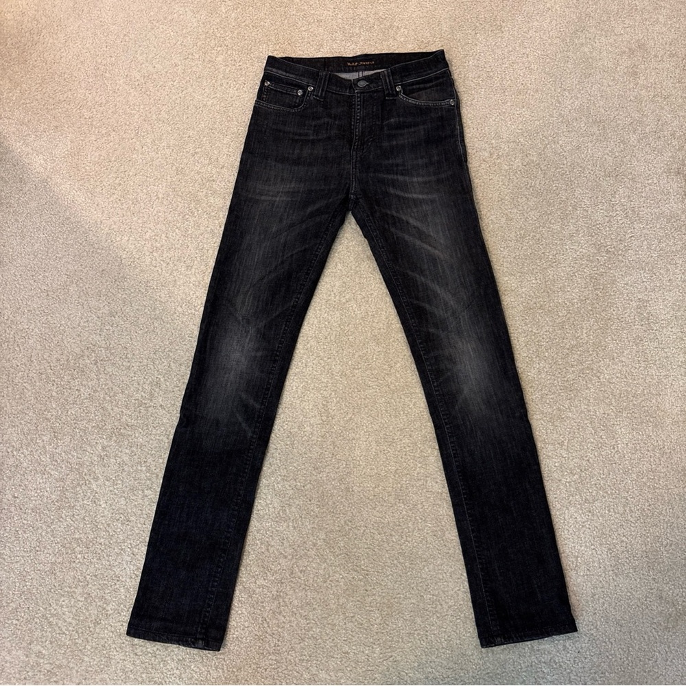 Nudie Jeans Black Denim Jeans Pants Womens Size 28 x 34 High Kai Organic Cotton